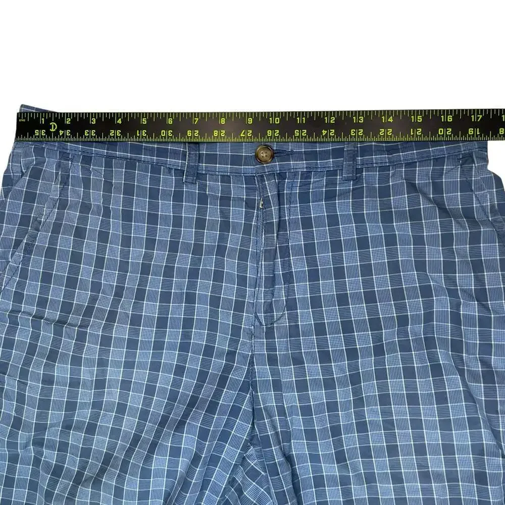 Tommy Hilfiger Blue Plaid Shorts Men’s Size 34 Flat Front